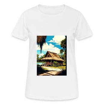 De Leon Springs State Park Florida Travel Poster - Women's Breathable T-Shirt - white - Front - AI Model Female 172 dark (172cm)