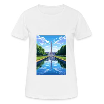 Washington Memorial Dc États-Unis Affiche de voyage - T-shirt respirant Femme - blanc - Devant - AI Model Female 172 dark (172cm)