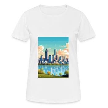 Montréal Montrealgift Canada Affiche de voyage Vintage - T-shirt respirant Femme - blanc - Devant - AI Model Female 172 dark (172cm)