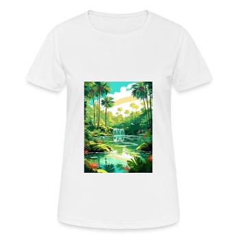 Rainbow Springs State Park Florida Travel Poster - Women's Breathable T-Shirt - white - Front - AI Model Female 172 dark (172cm)