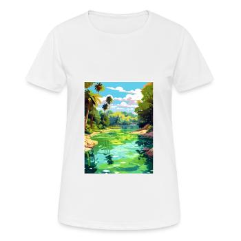 Rainbow Springs State Park Florida Travel Poster - Women's Breathable T-Shirt - white - Front - AI Model Female 172 dark (172cm)