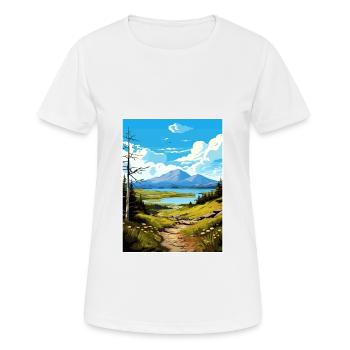 Souvenir de la réserve faunique nationale de Kodiak en Alaska - T-shirt respirant Femme - blanc - Devant - AI Model Female 172 dark (172cm)