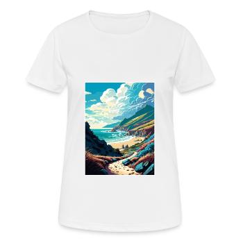 Lost Coast Trail Californie Long Beach Cali Voyage - T-shirt respirant Femme - blanc - Devant - AI Model Female 172 dark (172cm)