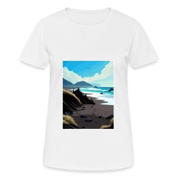 Black Sands Beach Decorblack California Souvenir - Women's Breathable T-Shirt - white - Front - AI Model Female 172 dark (172cm)