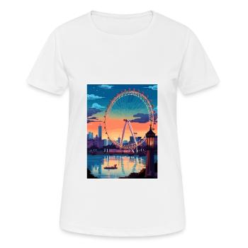 London Eye Vintage Travel Poster WPA Souvenir - Women's Breathable T-Shirt - white - Front - AI Model Female 172 dark (172cm)
