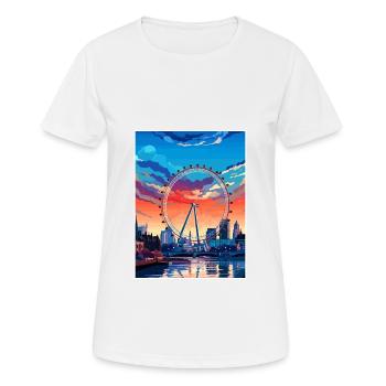 London Eye Vintage Travel Poster WPA Souvenir - Women's Breathable T-Shirt - white - Front - AI Model Female 172 dark (172cm)