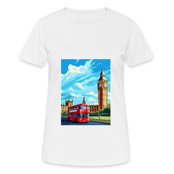 London England Vintage Travel Poster WPA Souvenir - Women's Breathable T-Shirt - white - Front - AI Model Female 172 dark (172cm)