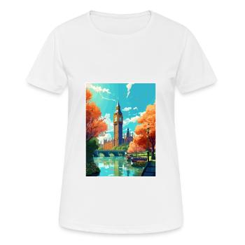 London England Vintage Travel Poster WPA Souvenir - Women's Breathable T-Shirt - white - Front - AI Model Female 172 dark (172cm)