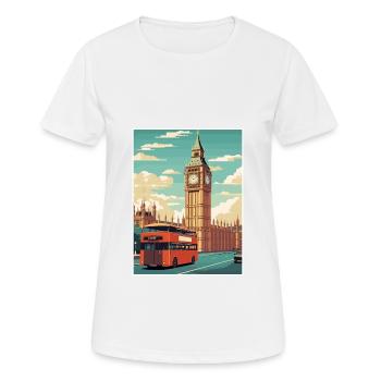 Big Ben Londres Vintage voyage affiche WPA Souvenir - T-shirt respirant Femme - blanc - Devant - AI Model Female 172 dark (172cm)