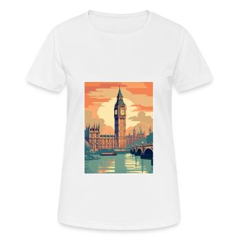 London England Vintage Travel Poster WPA Souvenir - Women's Breathable T-Shirt - white - Front - AI Model Female 172 dark (172cm)