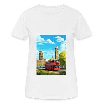 London England Vintage Travel Poster WPA Souvenir - Women's Breathable T-Shirt - white - Front - AI Model Female 172 dark (172cm)