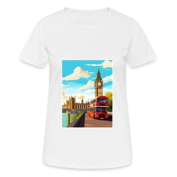London England Vintage Travel Poster WPA Souvenir - Women's Breathable T-Shirt - white - Front - AI Model Female 172 dark (172cm)
