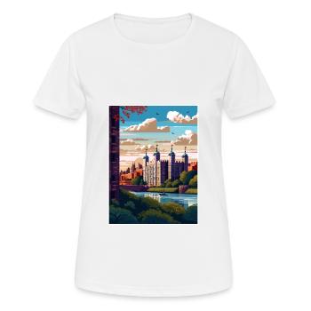 Tour De Londres Vintage Voyage Affiche WPA Souvenir - T-shirt respirant Femme - blanc - Devant - AI Model Female 172 dark (172cm)