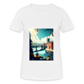 Exeter England Vintage Travel Poster WPA Souvenir - Women's Breathable T-Shirt - white - Front - AI Model Female 172 dark (172cm)