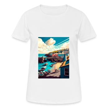 Newquay England Vintage Reiseposter WPA Souvenir - Frauen T-Shirt atmungsaktiv - Weiß - Vorne - AI Model Female 172 dark (172cm)