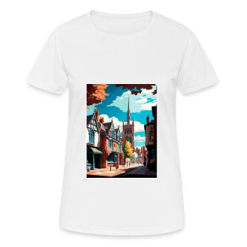 Chester Angleterre Vintage Voyage Poster WPA Souvenir - T-shirt respirant Femme - blanc - Devant - AI Model Female 172 dark (172cm)