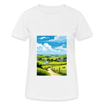 St Day Cornwall Vintage Travel Poster WPA Souvenir - Women's Breathable T-Shirt - white - Front - AI Model Female 172 dark (172cm)