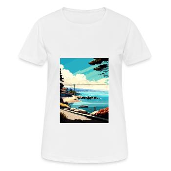 Monterey Bay Californie Vintage voyage affiche WPA - T-shirt respirant Femme - blanc - Devant - AI Model Female 172 dark (172cm)