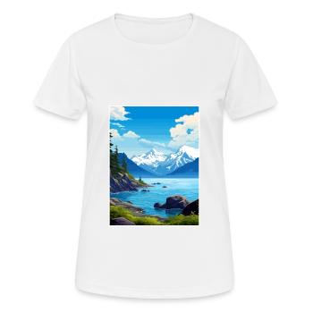 Resurrection Bay Alaska Vintage voyage affiche WPA - T-shirt respirant Femme - blanc - Devant - AI Model Female 172 dark (172cm)