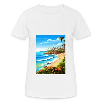Laguna Beach Kalifornien Vintage Reiseposter WPA - Frauen T-Shirt atmungsaktiv - Weiß - Vorne - AI Model Female 172 dark (172cm)