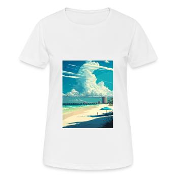 Pensacola Beach Floride Vintage voyage affiche WPA - T-shirt respirant Femme - blanc - Devant - AI Model Female 172 dark (172cm)