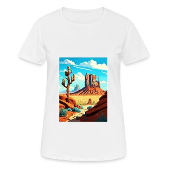 Monument Valley Arizona Vintage Reiseposter WPA - Frauen T-Shirt atmungsaktiv - Weiß - Vorne - AI Model Female 172 dark (172cm)