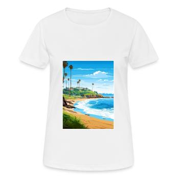 Laguna Beach Kalifornien Vintage Reiseposter WPA - Frauen T-Shirt atmungsaktiv - Weiß - Vorne - AI Model Female 172 dark (172cm)