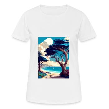 Monterey Bay Californie Vintage voyage affiche WPA - T-shirt respirant Femme - blanc - Devant - AI Model Female 172 dark (172cm)