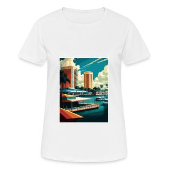 Fort Lauderdale Florida Vintage Reiseposter WPA - Frauen T-Shirt atmungsaktiv - Weiß - Vorne - AI Model Female 172 dark (172cm)