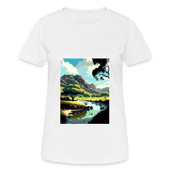 Malibu Creek Kalifornien Vintage Reiseposter WPA - Frauen T-Shirt atmungsaktiv - Weiß - Vorne - AI Model Female 172 dark (172cm)