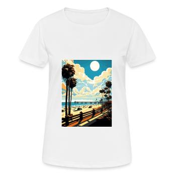 Newport Beach Kalifornien Vintage Reiseposter WPA - Frauen T-Shirt atmungsaktiv - Weiß - Vorne - AI Model Female 172 dark (172cm)