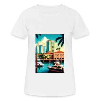 Fort Lauderdale Florida Vintage Reiseposter WPA - Frauen T-Shirt atmungsaktiv - Weiß - Vorne - AI Model Female 172 dark (172cm)