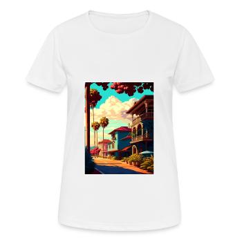 Santa Barbara Californie Vintage voyage affiche WPA - T-shirt respirant Femme - blanc - Devant - AI Model Female 172 dark (172cm)