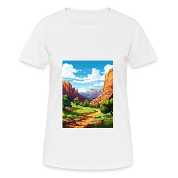 Zion National Park Utah Vintage Travel Poster WPA - Women's Breathable T-Shirt - white - Front - AI Model Female 172 dark (172cm)