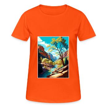 Oak Creek Canyon Arizona Vintage Travel Poster WPA - Women's Breathable T-Shirt - neon orange - Front - AI Model Female 172 dark (172cm)