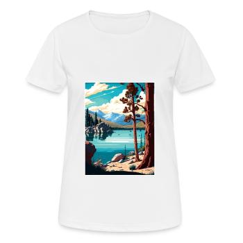 Big Bear Lake California Vintage Travel Poster WPA - Women's Breathable T-Shirt - white - Front - AI Model Female 172 dark (172cm)