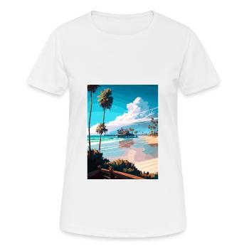 Pacific Beach Kalifornien Vintage Reiseposter WPA - Frauen T-Shirt atmungsaktiv - Weiß - Vorne - AI Model Female 172 dark (172cm)
