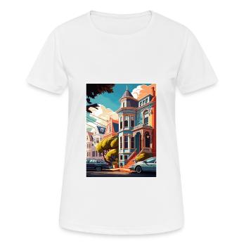 San Francisco California Vintage Travel Poster WPA - Women's Breathable T-Shirt - white - Front - AI Model Female 172 dark (172cm)