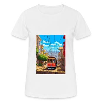 San Francisco California Vintage Travel Poster WPA - Women's Breathable T-Shirt - white - Front - AI Model Female 172 dark (172cm)