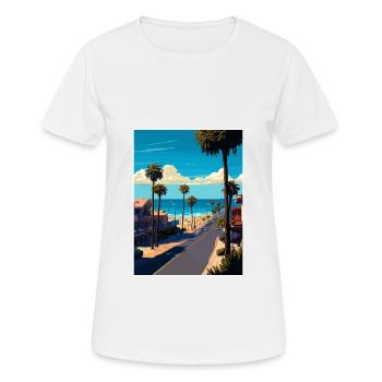 Newport Beach Kalifornien Vintage Reiseposter WPA - Frauen T-Shirt atmungsaktiv - Weiß - Vorne - AI Model Female 172 dark (172cm)