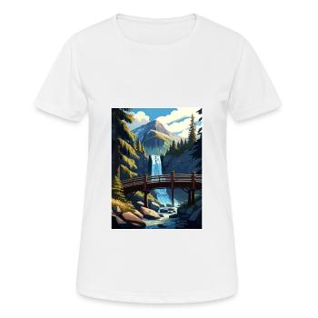 Cascade Falls California Vintage Travel Poster WPA - Women's Breathable T-Shirt - white - Front - AI Model Female 172 dark (172cm)
