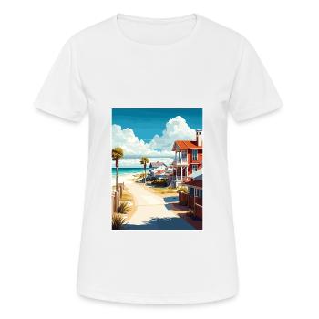Santa Rosa Beach Florida Vintage Travel Poster WPA - Women's Breathable T-Shirt - white - Front - AI Model Female 172 dark (172cm)