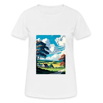 Bucks County Pennsylvania Vintage Reiseposter - Frauen T-Shirt atmungsaktiv - Weiß - Vorne - AI Model Female 172 dark (172cm)