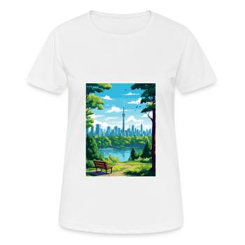 Toronto Canada Decoration Vintage Travel Poster - Women's Breathable T-Shirt - white - Front - AI Model Female 172 dark (172cm)