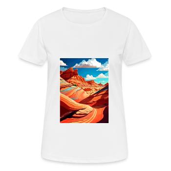 Vermilion Cliffs Arizona Vintage voyage affiche WPA - T-shirt respirant Femme - blanc - Devant - AI Model Female 172 dark (172cm)