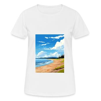 Anchor Point Beach Alaska Affiche de voyage Vintage - T-shirt respirant Femme - blanc - Devant - AI Model Female 172 dark (172cm)