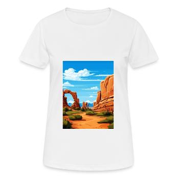 Parc national des Arches Utah Affiche de voyage Vintage - T-shirt respirant Femme - blanc - Devant - AI Model Female 172 dark (172cm)