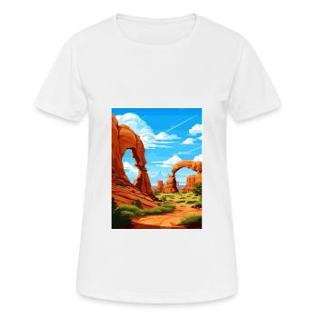 Parc national des Arches Utah Affiche de voyage Vintage - T-shirt respirant Femme - blanc - Devant - AI Model Female 172 dark (172cm)