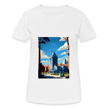 West Point New York State Vintage Travel Poster - Women's Breathable T-Shirt - white - Front - AI Model Female 172 dark (172cm)