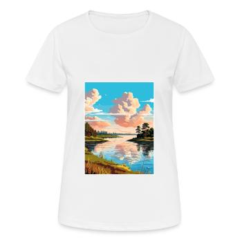 Toledo Bend Reservoir Texas Vintage Reiseposter - Frauen T-Shirt atmungsaktiv - Weiß - Vorne - AI Model Female 172 dark (172cm)